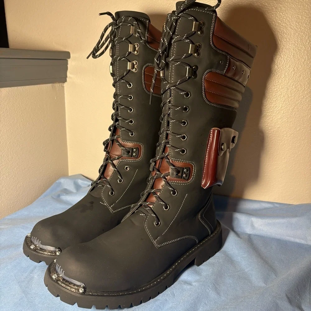 NWOT- Addax Ridge unisex steampunk/goth, conceal n carry, riding boots, size 46